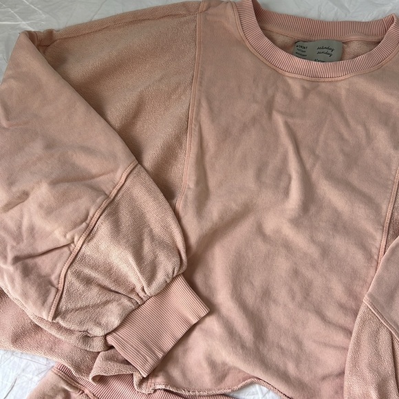 Anthropologie x Saturday Sunday Plus Size Cropped Sweatshirt and Miniskirt 1XL - Picture 4 of 16